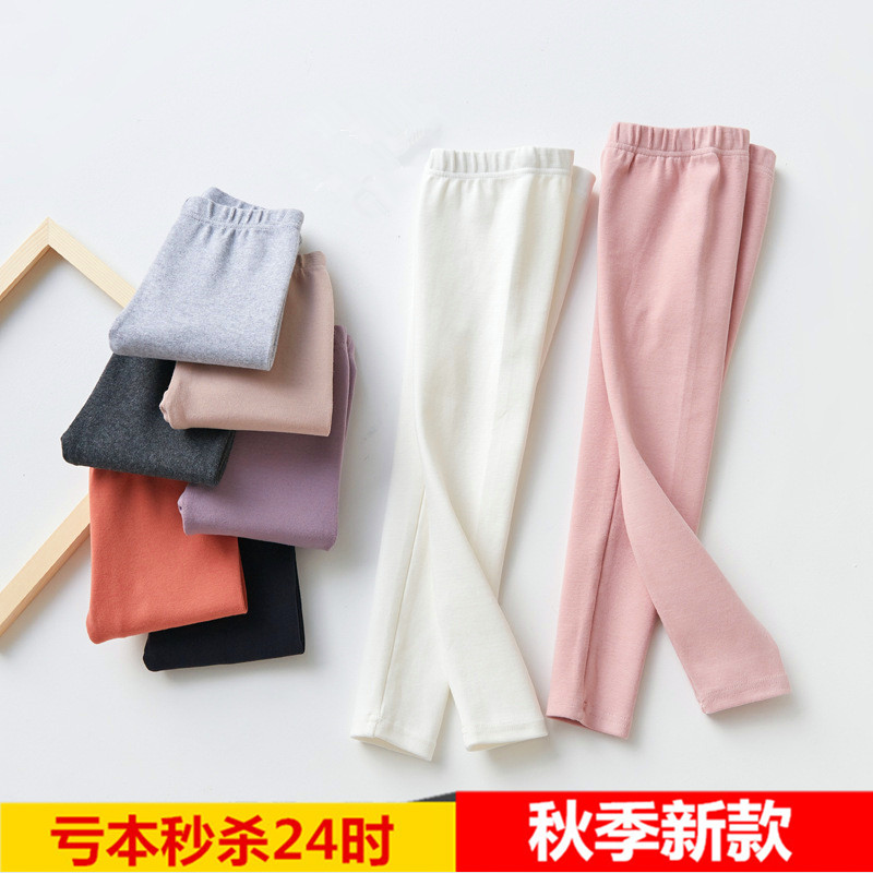 男女童打底裤磨毛加厚纯棉长裤秋季外穿裤子秋冬儿童宝宝内穿秋裤
