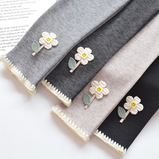 子2025春季 黑色小宝宝长裤 新款 春秋薄款 外穿儿童纯棉打底裤 女童裤