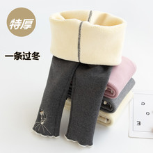 儿童棉裤冬季一体加绒加厚女童打底裤2岁小童4女宝5外穿7冬天裤子