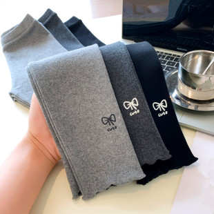 秋季新款女童打底裤纯棉儿童黑裤子秋冬外穿薄绒宝宝洋气修身长裤