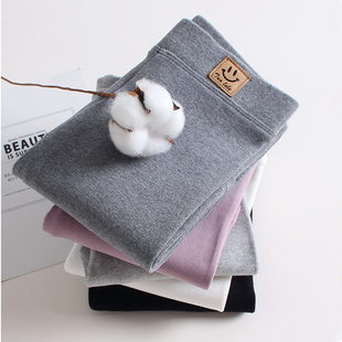 男女童裤子春季黑打底裤早春外穿纯棉磨毛加厚长裤宝宝薄绒保暖裤