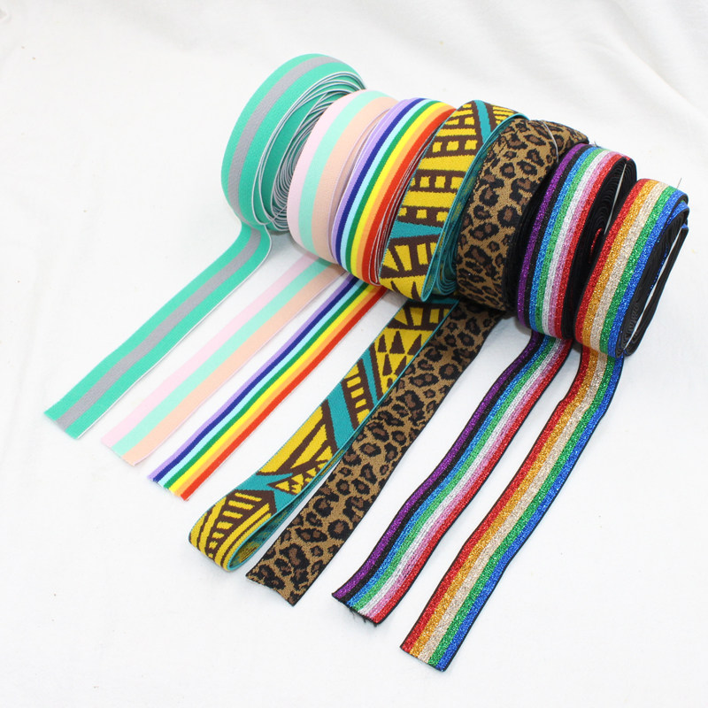 发绳饰品宽扁弹性织带彩色diy手工头绳打结绳子2.5cm扁带弹力配件