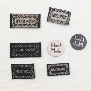 手工制造HANDMADE贴标织标logo遮丑标牌布标发夹发绳材料发箍配件