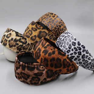 时尚 小宽边档碎发带齿放滑落豹纹气质头箍发卡6CM宽头箍头饰女 款