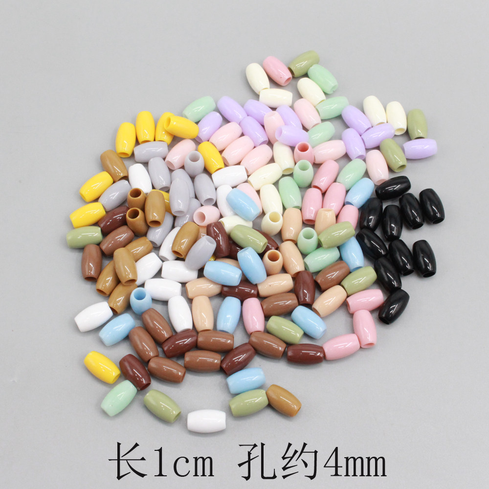 4mm发绳对接头皮筋材料饰品通用百搭套管圆形米珠长柱发圈配件