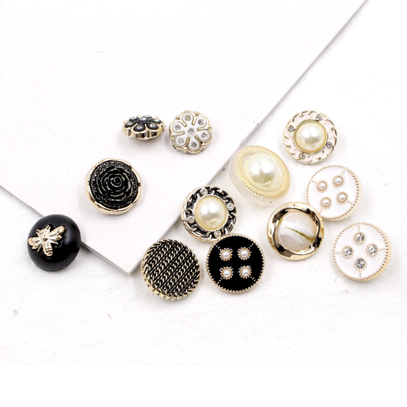 韩版纽扣气质材料配件饰品diy头绳穿孔自己打结做发绳发饰扎头发