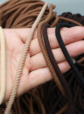 6MM加粗咖色系5米一份自己DIY制作橡皮筋发绳半成品材料发圈配件