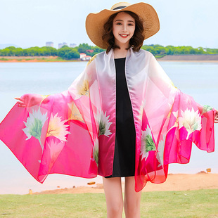 围巾韩版新款雪纺丝巾超大沙滩巾女防晒海边披肩百搭纱巾10条包邮
