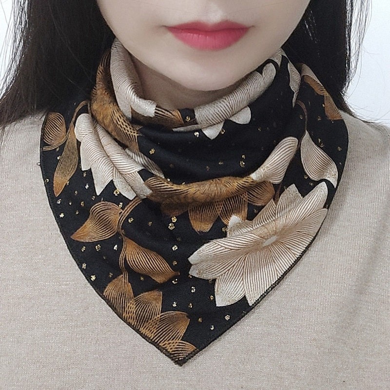 带扣三角巾围脖女护颈脖套秋冬百搭神搭扣新款小围巾女礼15条包邮