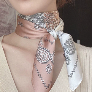 ins小丝巾女春夏秋小方巾防晒轻奢洋气百搭空姐领巾发带礼20t 包邮