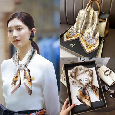 春夏秋冬缎面韩版女印花围巾礼品