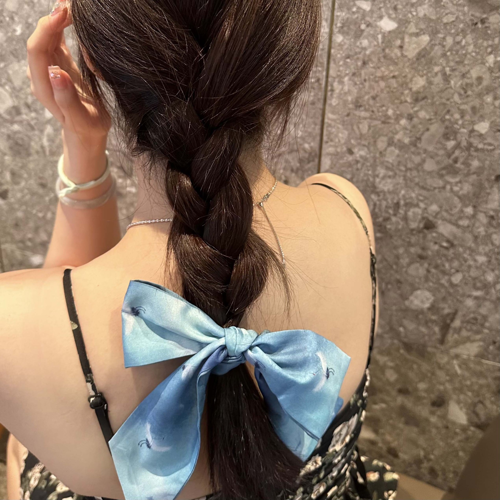 春夏秋冬印花汗布女细窄三角发带