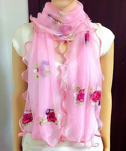 春夏秋冬绣花民族风女美人纱丝巾