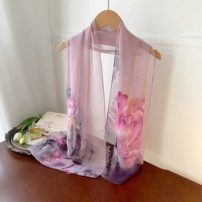 春夏秋冬印花韩版女轻薄丝巾直销