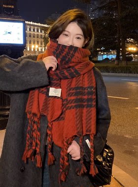 韩版麻花辫子流苏围巾女披肩围脖