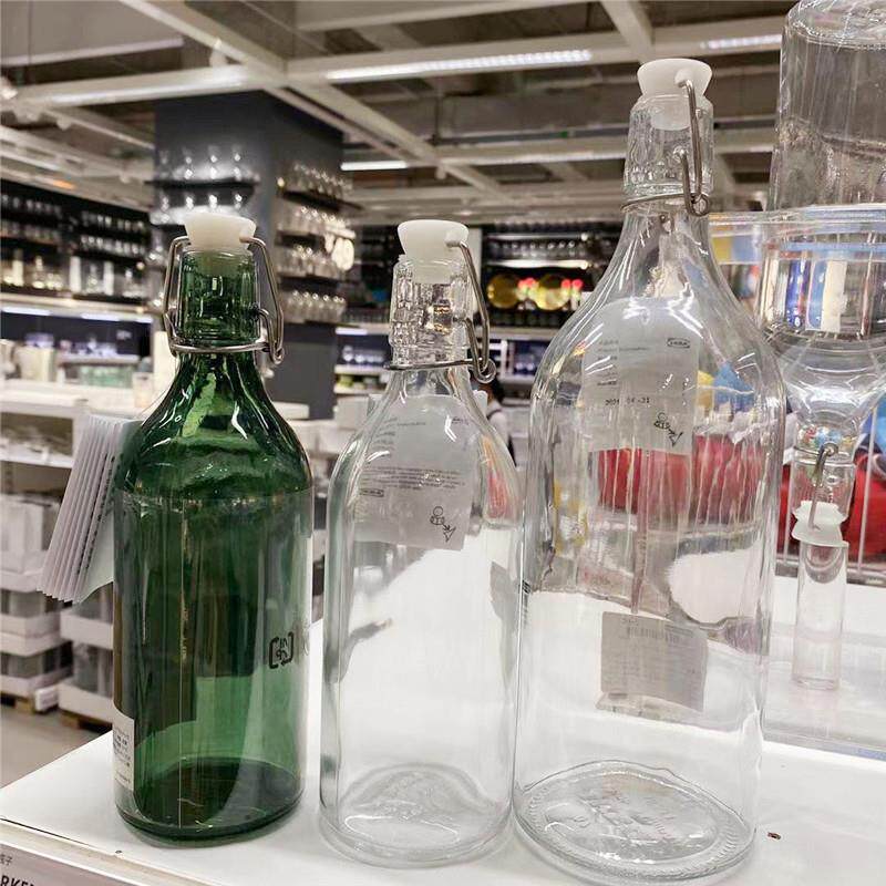 IKEA 宜家代购正品考肯透明玻璃密封瓶子附塞瓶子玻璃瓶酿酒瓶子
