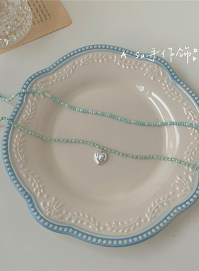 串珠项链锁骨链女小米珠