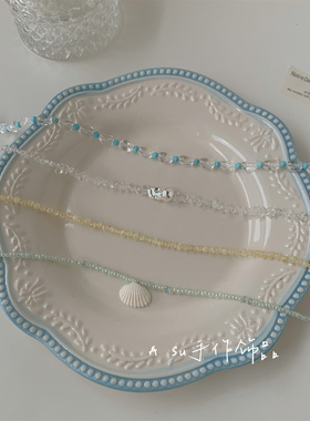 珠子项链女锁骨链米珠圆珠链