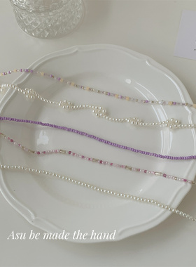 多层串珠项链女锁骨链