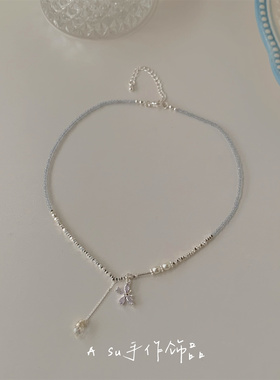 气质碎银子项链女锁骨链