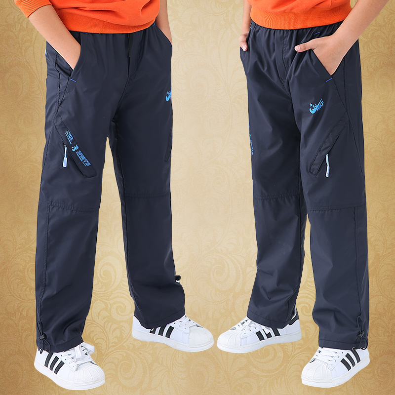 男童秋冬冲锋裤儿童中大儿童防水加厚运动裤男孩冬季宽松休闲长裤