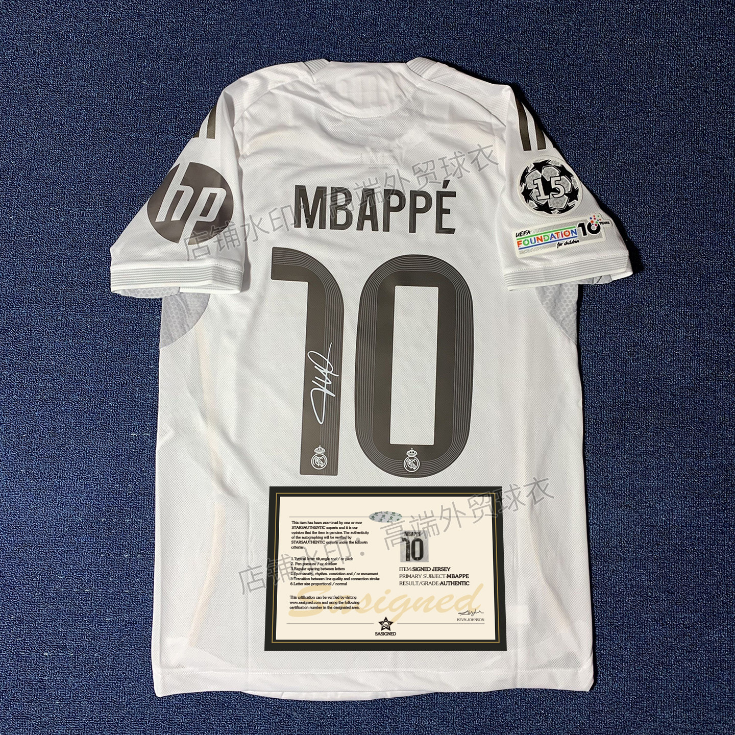 thumbnail for 2526 Real Madrid home Champions League jersey Mbappe's signature version printed football uniform player version fan version can be framed