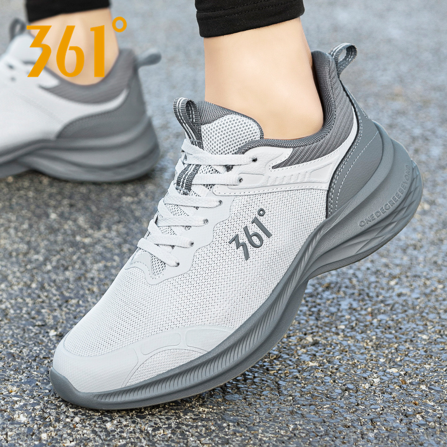 361男鞋男士跑步鞋2026新款网面透气休闲鞋官方旗舰店正品运动鞋