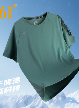 361度短袖T恤男跑步运动健身运动衣361正品男士速干吸湿排汗体恤