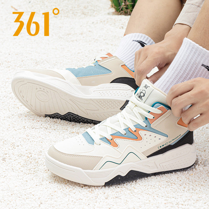 361男鞋新款高帮鞋秋冬厚底板鞋学生休闲鞋冬季鞋子361度运动鞋男