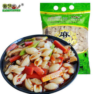陕西安康特产麦艺园速食猫耳朵烩麻什炒海田螺麻食面350g/袋小吃