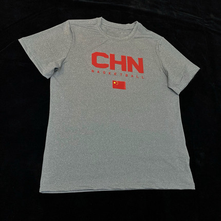 中国红色短袖男篮国家队篮球热身训练服运动速干高弹跑步宽松T恤