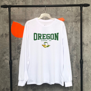 NCAA 俄勒冈大学 鸭子ducks 北卡 运动篮球速干训练美式投篮长袖T