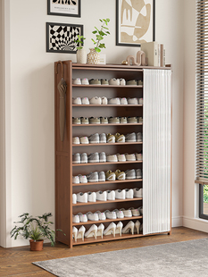 2024流行新型竹制节省空间经济分层隔断简易鞋柜