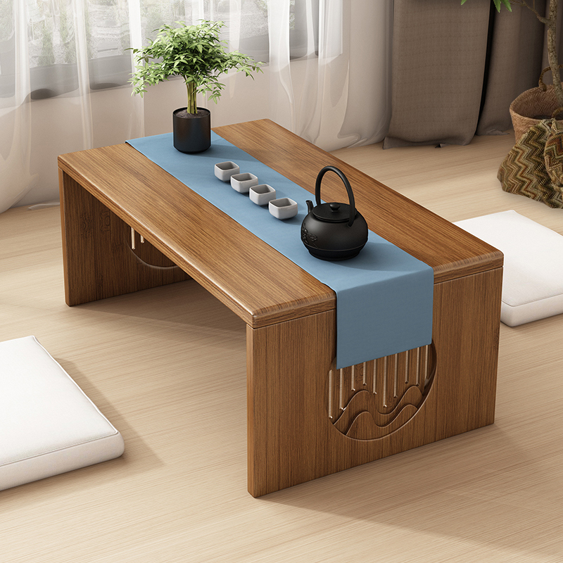 雕花新中式可折叠飘窗桌