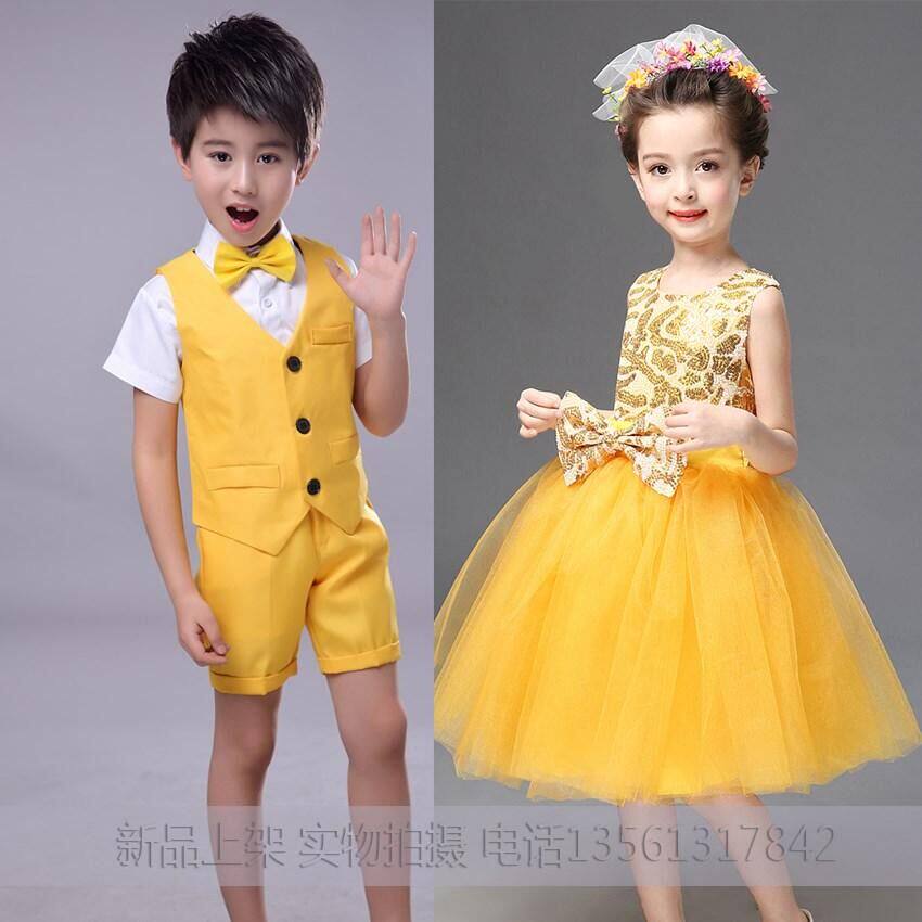 六一儿童节幼儿园小班男孩舞蹈表演服装可爱夏女童演出服短袖套装