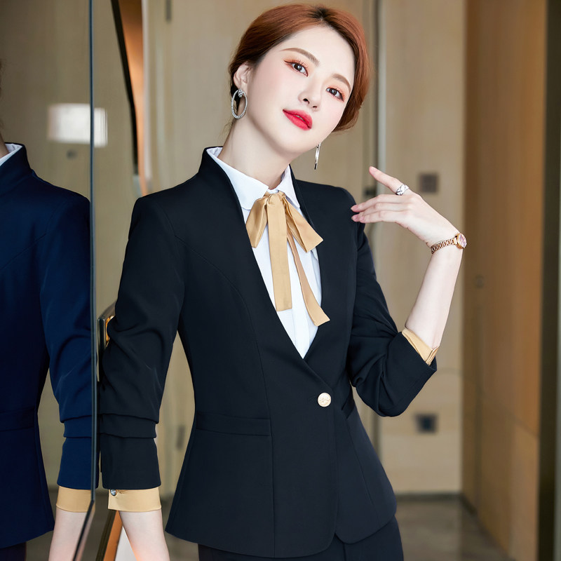酒店工作小西装套装女长袖工作服职业装韩版时尚修身女装西服外套