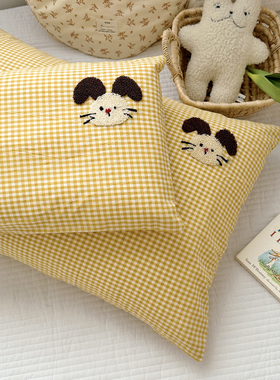 品牌A类母婴级纯棉儿童枕头套单个一对装cm48x74卡通可爱5360全宝