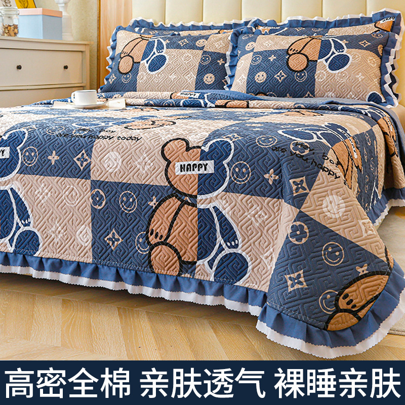 床盖2021年新款n加厚全棉夹棉床单件四季通用加大尺寸高级