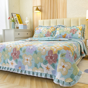 纯棉床盖布全棉不起皱的跑床单三件套四季通用防滑2023年新款高级