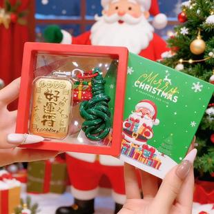 黄金挂件圣诞节足金999钥匙扣奉旨发财上上签包包挂件链
