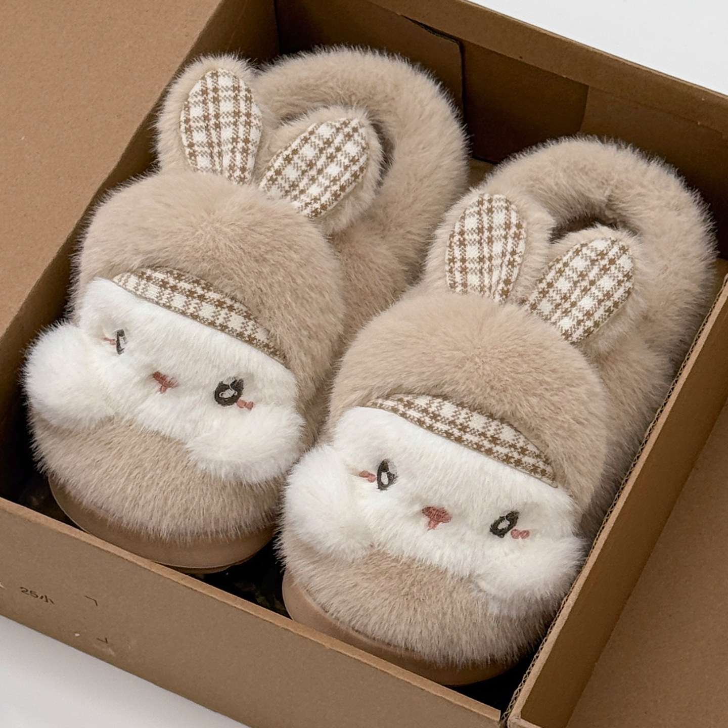 暖呼呼~~兔子棉拖鞋女冬季敲可爱