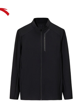 安踏轻暖绒针织立领外套男子冬季商务通勤保暖外套运动上衣152617