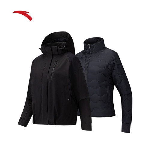 安踏羽绒三合一软壳衣外套女装