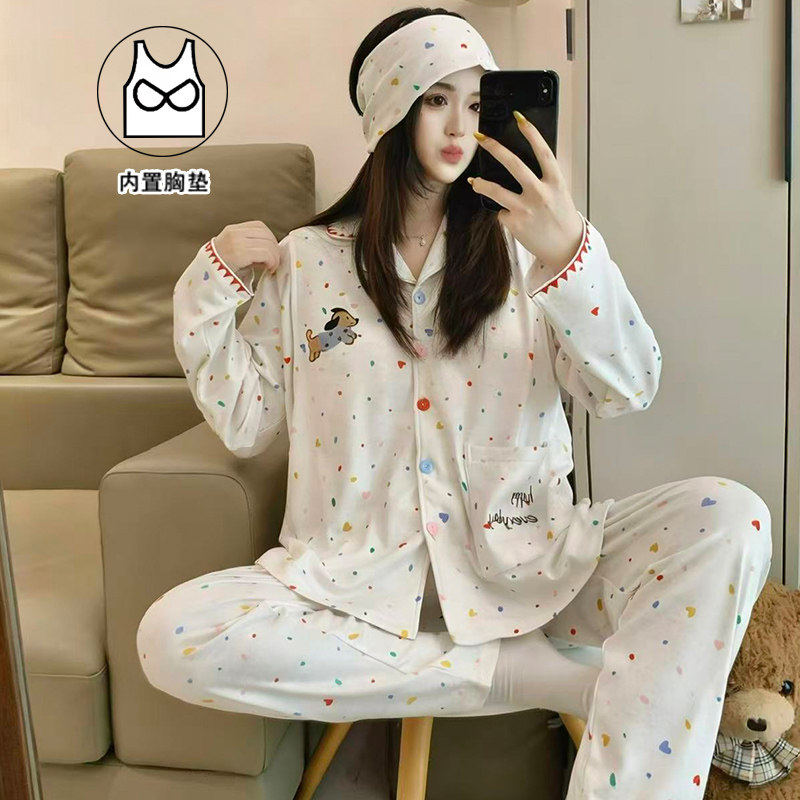 薄纯棉全棉吸汗孕妇睡衣哺乳开衫带胸垫月子服夏季四季6月份7透气