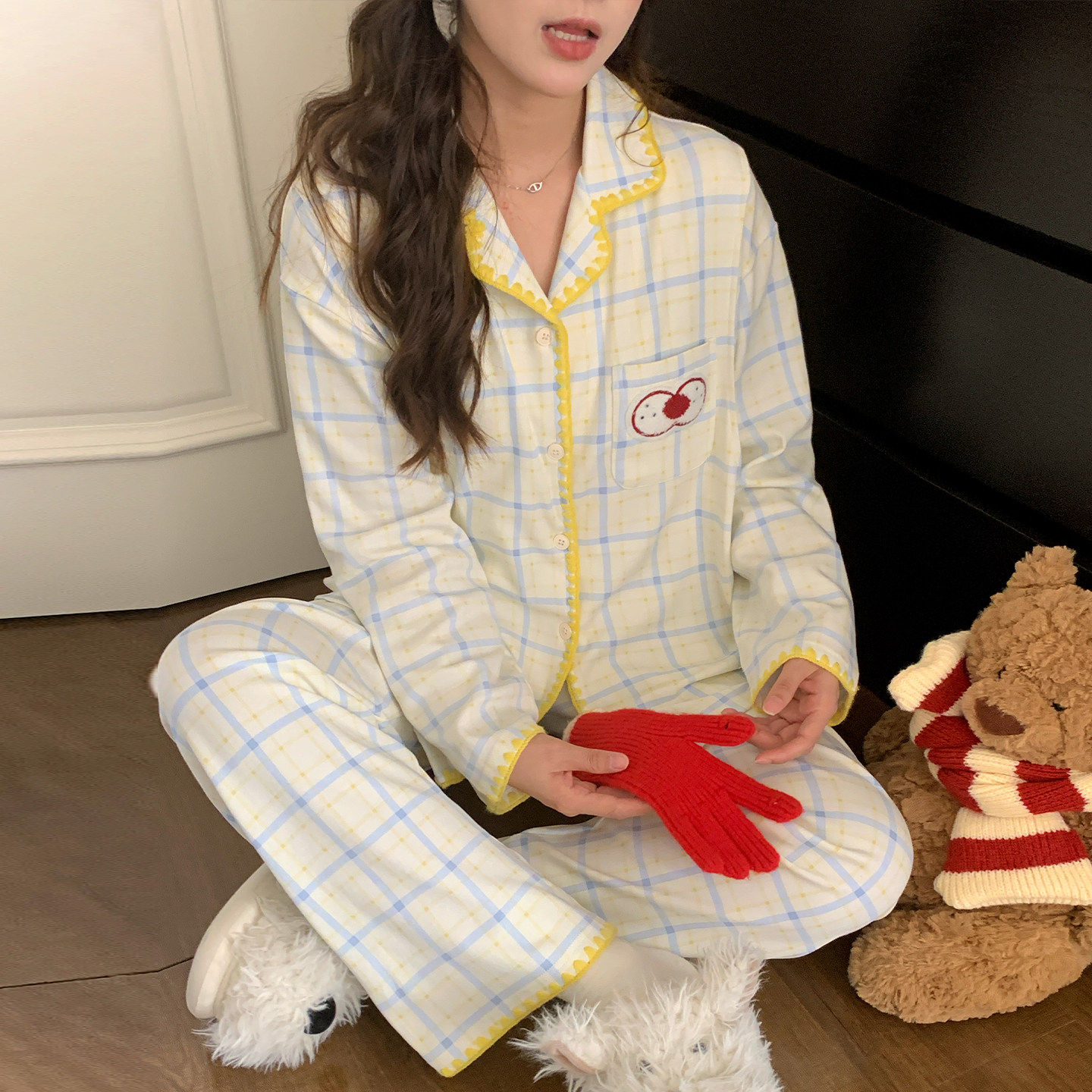 家居孕妇睡衣女产后纯棉春秋产妇夏季薄款哺乳吸汗免穿文胸月子服
