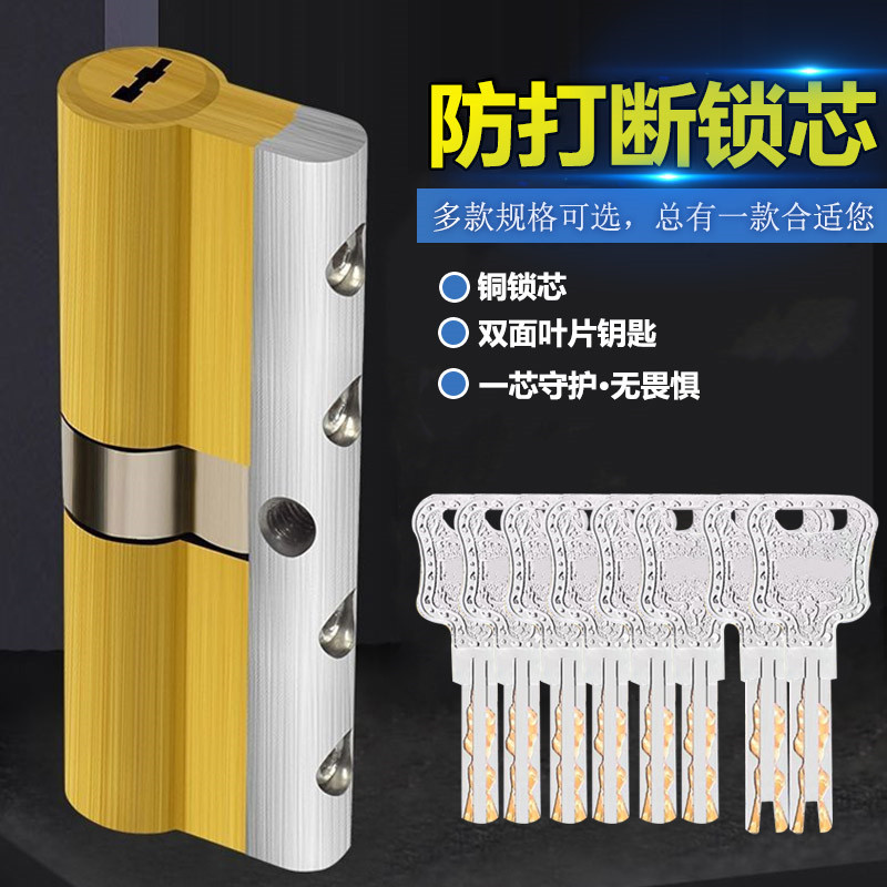 双面叶片锁芯家用防盗门天地锁心
