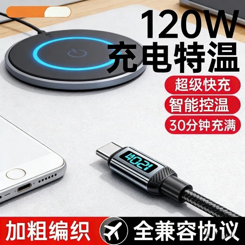 120W充电线Type-C快充图片