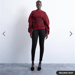 英国青春ins设计感放射立体撞色罗纹坑条挺阔针织毛衣黑红