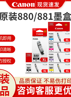 佳能原装墨盒PGI-880 C/M/Y/BK/CLI-881 PGBK(适用TS6380/TS8380/TS8380t/TS9180/TS8180/TS6180）