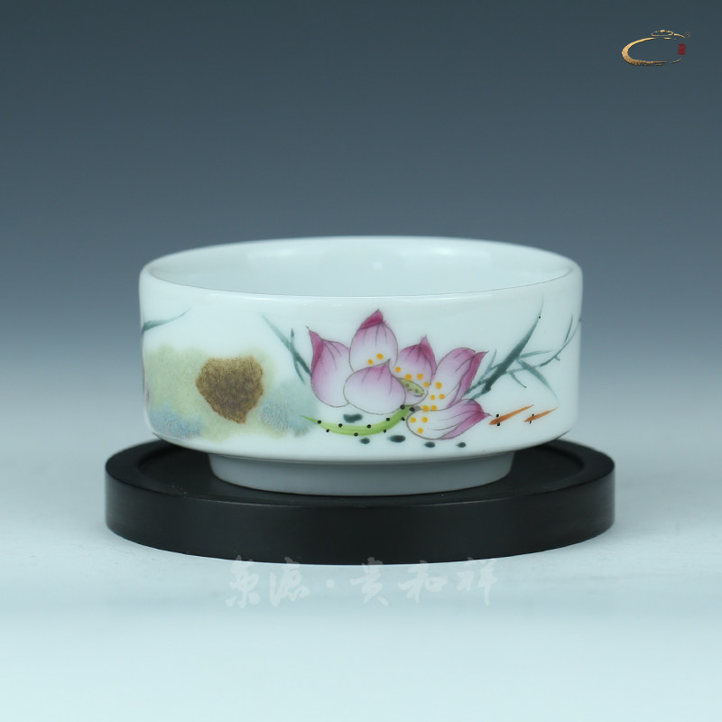 京德贵和祥窑变粉荷汉风杯2#有悟景德镇手绘茶杯陶瓷茶杯品茗杯子
